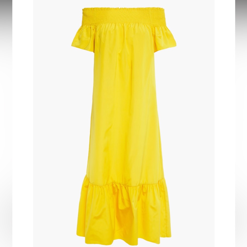 Tory Burch smocked shoulder dress - flaming yellow - Picture 13 of 15